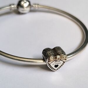 925 Pandora Bangle With 14k 925 Just Married Charm